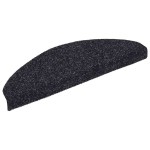 vidaXL Covorașe autoadezive pentru scări, 30 buc., 65x21x4 cm, negru, semirotunde, mari