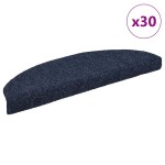 vidaXL Covorașe autoadezive pentru scări, 30 buc., 65x21x4 cm, albastru, semirotunde, mari