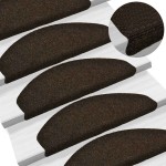 vidaXL Covorașe pentru scări autoadezive, 30 buc., 65x21x4 cm, maro închis, semirotunde, mari vidaXL Covorașe pentru scări autoadezive, 30 buc., 65x21x4 cm, maro închis, semirotunde, mari