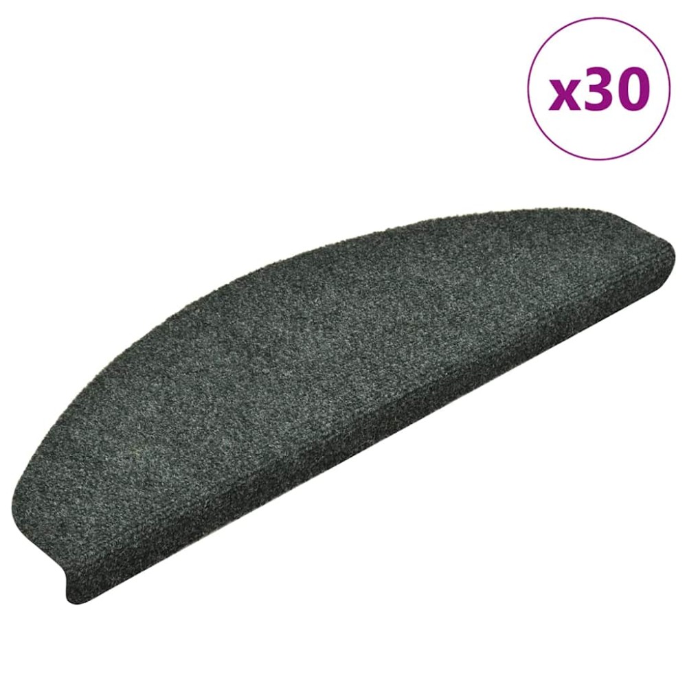 vidaXL Covorașe autoadezive pentru scări, 30 buc., 65x21x4 cm, verde, semirotunde, mari