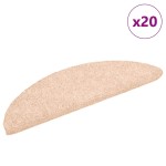 vidaXL Covorașe autoadezive pentru scări, 20 buc., 56x17x3 cm, crem, semirotunde vidaXL Covorașe autoadezive pentru scări, 20 buc., 56x17x3 cm, crem, semirotunde