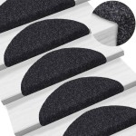 vidaXL Covorașe autoadezive pentru scări, 20 buc., 56x17x3 cm, negre, semirotunde vidaXL Covorașe autoadezive pentru scări, 20 buc., 56x17x3 cm, negre, semirotunde