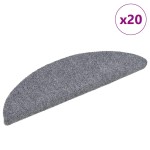 vidaXL Covorașe autoadezive pentru scări, 20 buc., 56x17x3 cm, gri deschis, semirotunde vidaXL Covorașe autoadezive pentru scări, 20 buc., 56x17x3 cm, gri deschis, semirotunde