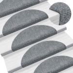 vidaXL Covorașe autoadezive pentru scări, 20 buc., 56x17x3 cm, gri deschis, semirotunde vidaXL Covorașe autoadezive pentru scări, 20 buc., 56x17x3 cm, gri deschis, semirotunde