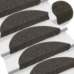 vidaXL Covorașe pentru scări autoadezive, 20 buc., 56x17x3 cm, antracit, semirotunde vidaXL Covorașe pentru scări autoadezive, 20 buc., 56x17x3 cm, antracit, semirotunde