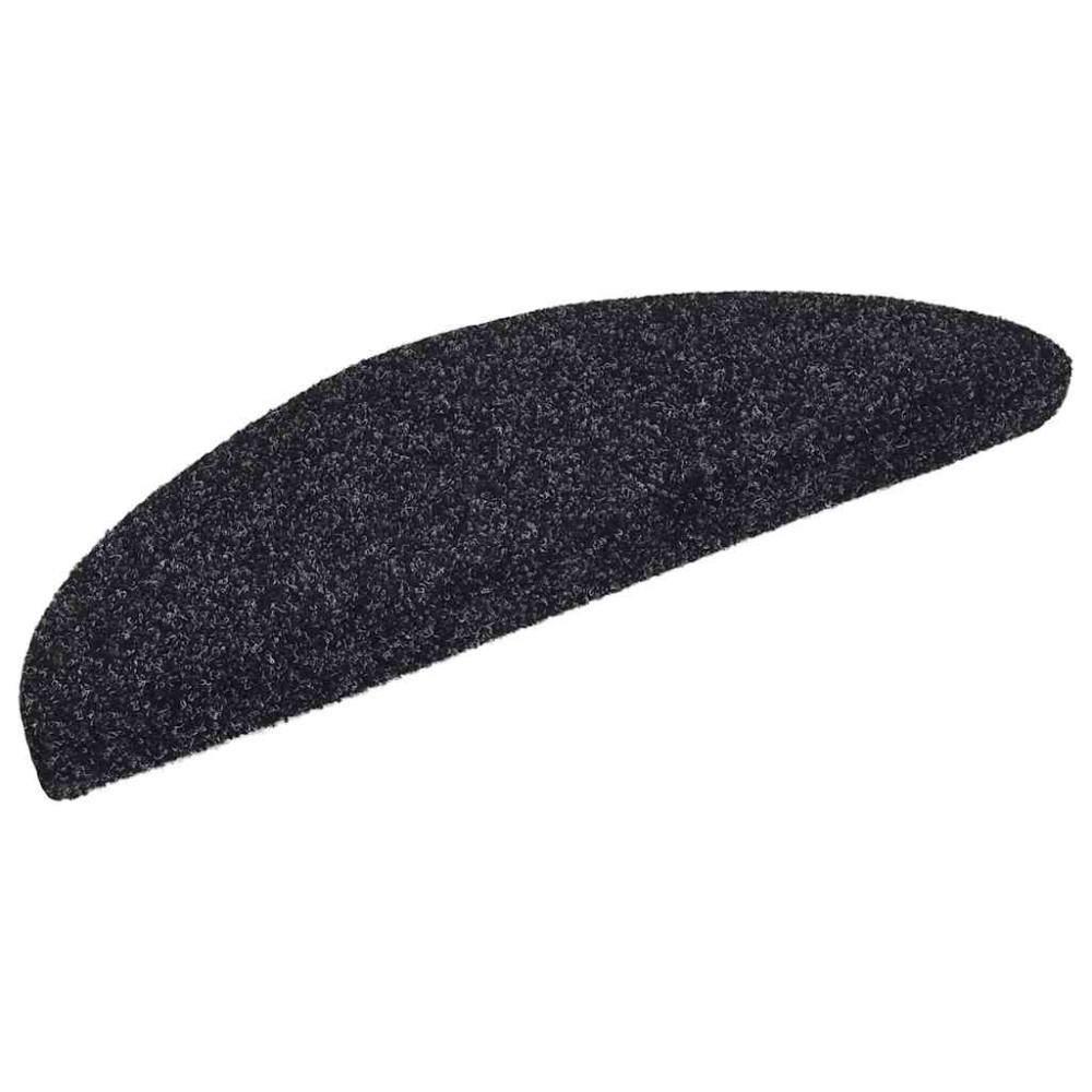 vidaXL Covorașe autoadezive pentru scări, 30 buc., 56x17x3 cm, negre, semirotunde