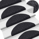 vidaXL Covorașe autoadezive pentru scări, 30 buc., 56x17x3 cm, negre, semirotunde vidaXL Covorașe autoadezive pentru scări, 30 buc., 56x17x3 cm, negre, semirotunde