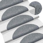 vidaXL Covorașe autoadezive pentru scări, 30 buc., 56x17x3 cm, gri deschis, semirotunde vidaXL Covorașe autoadezive pentru scări, 30 buc., 56x17x3 cm, gri deschis, semirotunde