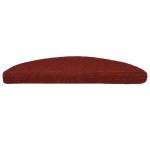 vidaXL Covorașe scări autoadezive, 30 buc., 56x17x3 cm, roșu bordeaux, semirotunde