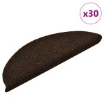 vidaXL Covorașe autoadezive pentru scări, 30 buc., 56x17x3 cm, maro închis, semirotunde vidaXL Covorașe autoadezive pentru scări, 30 buc., 56x17x3 cm, maro închis, semirotunde