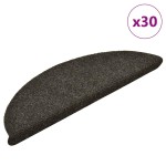 vidaXL Covorașe pentru scări autoadezive, 30 buc., 56x17x3 cm, antracit, semirotunde