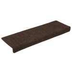 vidaXL Covorașe scări autoadezive, 30 buc., 65x21x4 cm, maro, cu margini dreptunghiulare