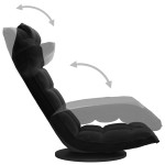 vidaXL Scaun de podea pivotant, negru, catifea