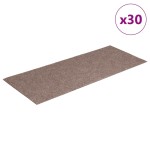 vidaXL Covorașe pentru scări autoadezive, 30 buc., 60x25 cm, maro deschis, dreptunghiulare