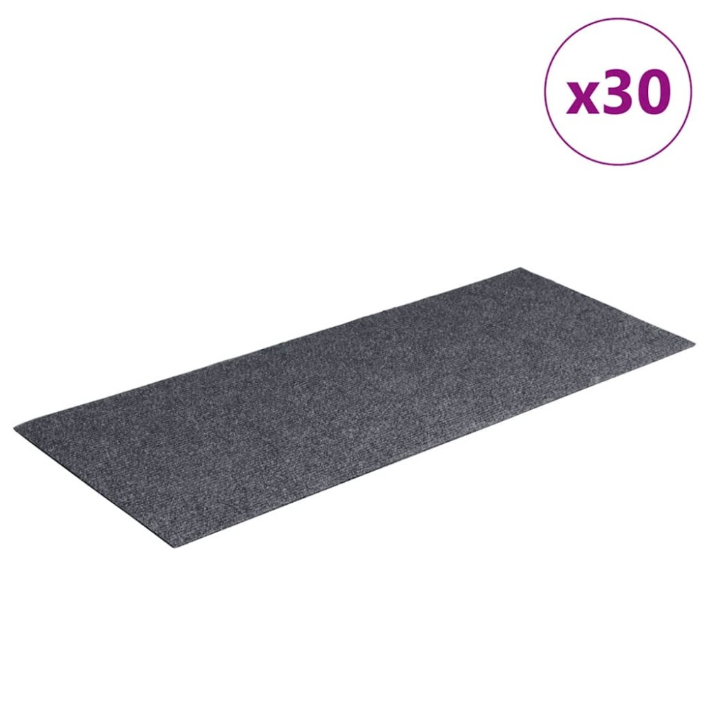 vidaXL Covorașe autoadezive pentru scări, 30 buc., 60x25 cm, gri deschis, dreptunghiulare