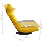 vidaXL Scaun de podea pivotant, galben, catifea