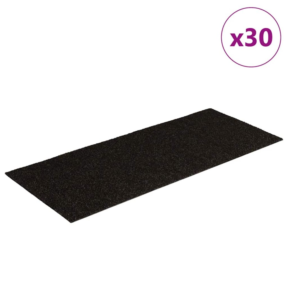 vidaXL Covorașe autoadezive pentru scări, 30 buc., 60x25 cm, maro închis, dreptunghiulare