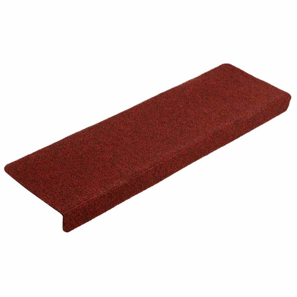 vidaXL Covorașe pentru scări autoadezive, 20 buc., 65x21x4 cm, margini dreptunghiulare, roșu bordeaux