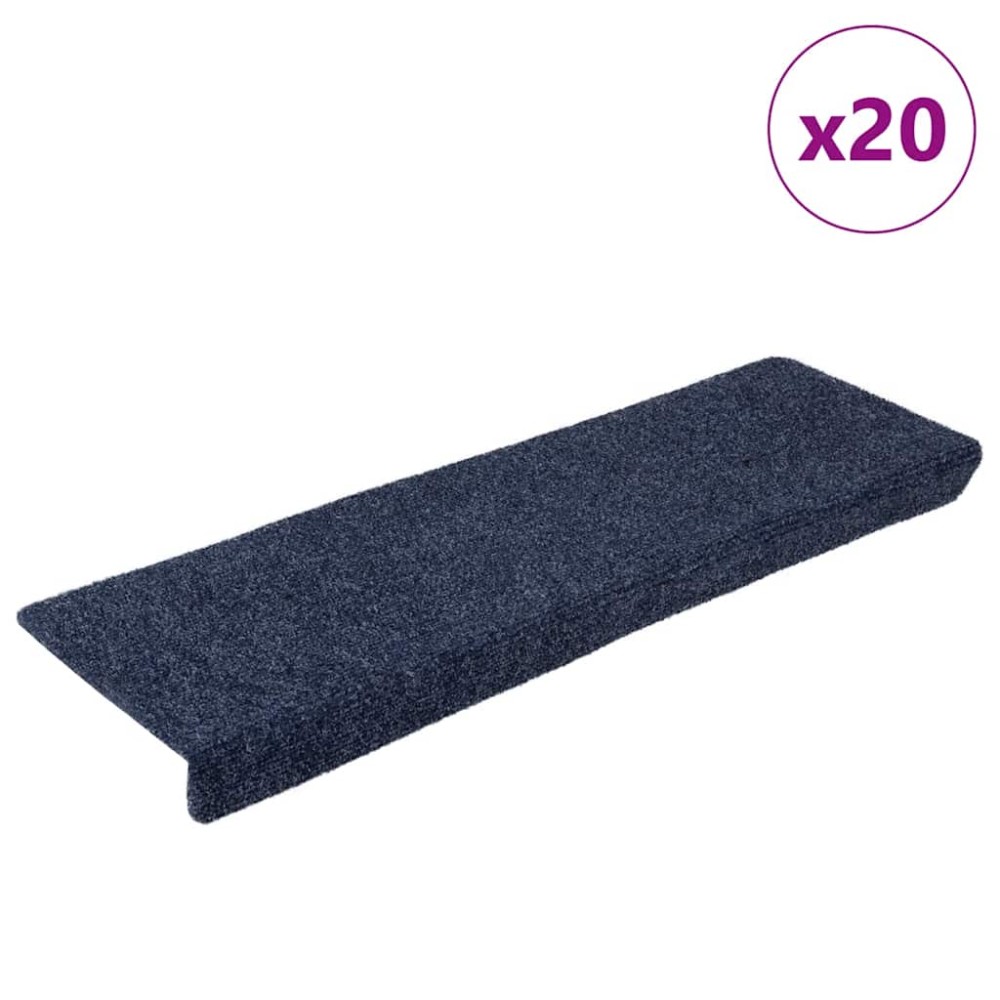 vidaXL Covorașe autoadezive pentru scări, 20 buc., 65x21x4 cm, antracit, cu margine dreptunghiulară