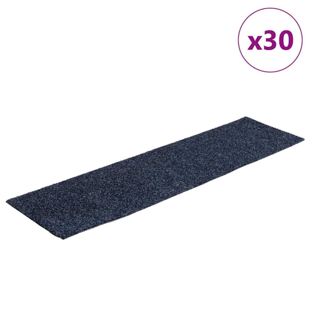 vidaXL Covorașe autoadezive pentru scări, 30 buc., 76x20 cm, gri, albastru, dreptunghiulare