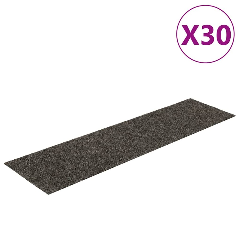 vidaXL Covorașe autoadezive pentru scări, 30 buc., 76x20 cm, antracit, dreptunghiulare