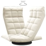 vidaXL Scaun de podea pivotant, crem, catifea