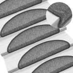 vidaXL Covorașe pentru scări, 30 buc., 56x17x3 cm, gri închis, semirotunde vidaXL Covorașe pentru scări, 30 buc., 56x17x3 cm, gri închis, semirotunde