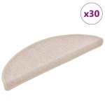 vidaXL Covorașe scări, 30 buc., 56x17x3 cm, semirotunde, gri taupe