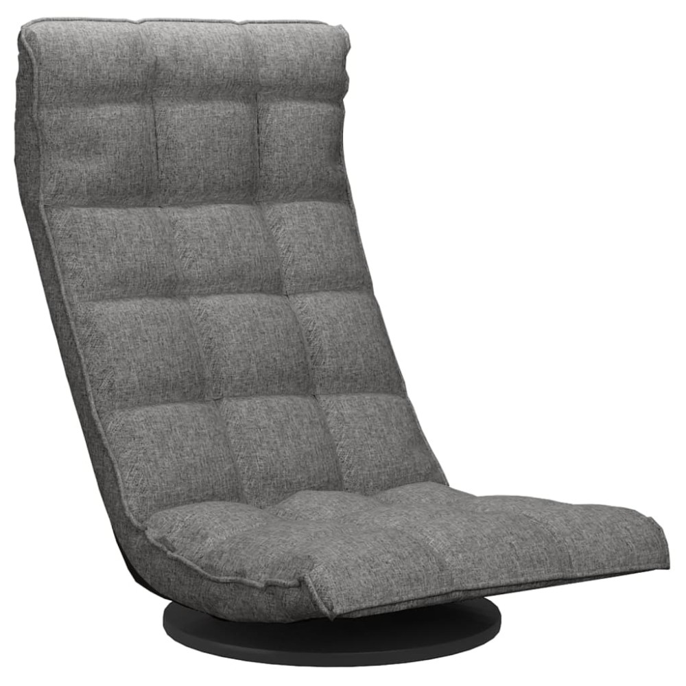 vidaXL Scaun de podea pivotant, gri deschis, material textil