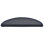 vidaXL Covorașe pentru scări, 30 buc., 56x17x3 cm, gri închis și albastru, semirotunde