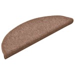 vidaXL Covorașe pentru scări, 30 buc., 56x17x3 cm, maro, semirotunde