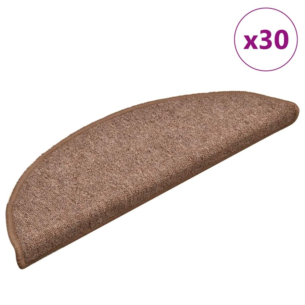 vidaXL Covorașe scară 30 buc maro 56x17x3 cm