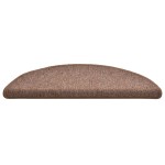 vidaXL Covorașe pentru scări, 30 buc., 56x17x3 cm, maro, semirotunde