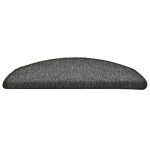 vidaXL Covorașe pentru scări, 30 buc., 56x17x3 cm, gri închis, semirotunde