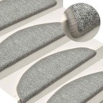 vidaXL Covorașe pentru scări, 30 buc., 56x17x3 cm, gri deschis, semirotunde vidaXL Covorașe pentru scări, 30 buc., 56x17x3 cm, gri deschis, semirotunde