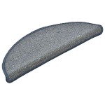 vidaXL Covorașe pentru scări, 30 buc., 56x17x3 cm, gri deschis și albastru, semirotunde