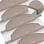 vidaXL Covorașe pentru scări, 30 buc., 65x24x4 cm, maro deschis, semirotunde, mari