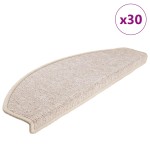 vidaXL Covorașe pentru scări, 30 buc., 65x24x4 cm, semirotunde, maro taupe, mari