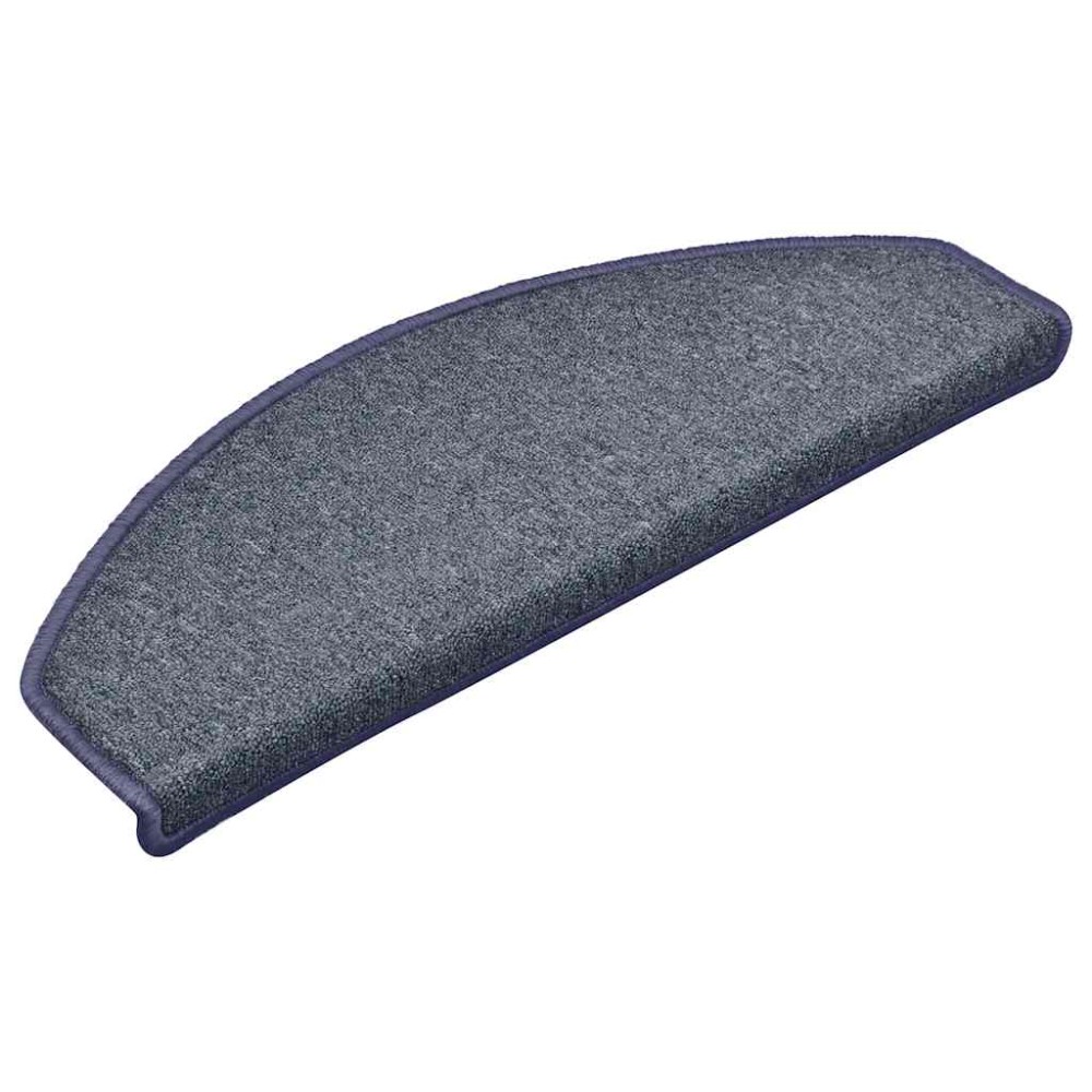 vidaXL Covorașe pentru scări, 30 buc., 65x24x4 cm, gri închis și albastru, semirotunde, mari