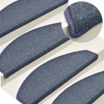 vidaXL Covorașe pentru scări, 30 buc., 65x24x4 cm, gri închis și albastru, semirotunde, mari