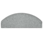 vidaXL Covorașe pentru scări, 30 buc., 65x24x4 cm, gri deschis, semirotunde, mari