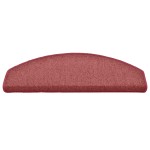 vidaXL Covorașe scări, 30 buc., 65x24x4 cm, semirotunde, bordeaux, mari