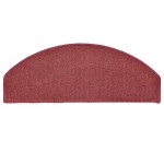 vidaXL Covorașe scări, 30 buc., 65x24x4 cm, semirotunde, bordeaux, mari