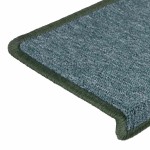 vidaXL Covorașe pentru scări, 30 buc., 65x21x4 cm, verde închis, cu margini dreptunghiulare