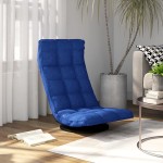 vidaXL Scaun de podea pivotant, albastru, material textil vidaXL Scaun de podea pivotant, albastru, material textil