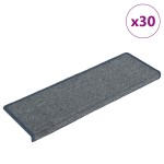 vidaXL Covorașe pentru scări, 30 buc., 65x21x4 cm, gri deschis și albastru, cu margini dreptunghiulare vidaXL Covorașe pentru scări, 30 buc., 65x21x4 cm, gri deschis și albastru, cu margini dreptunghiulare