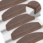 vidaXL Covorașe scară 20 buc cafea maro 65x24x4 cm