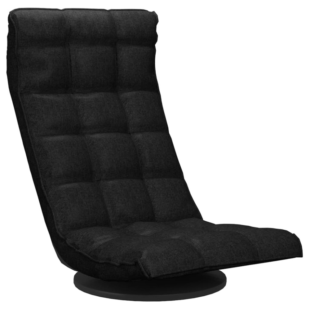 vidaXL Scaun de podea pivotant, negru, material textil
