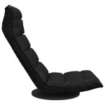 vidaXL Scaun de podea pivotant, negru, material textil vidaXL Scaun de podea pivotant, negru, material textil