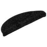 vidaXL Covorașe pentru scări, 30 buc., 56x17x3 cm, negre, semirotunde